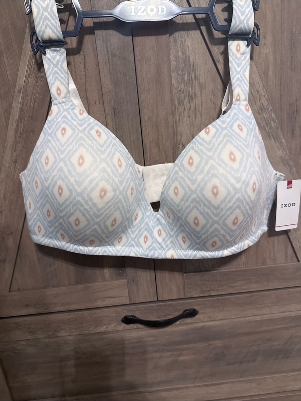 Izod Light Blue & Cream Patterned T-Shirt Bra